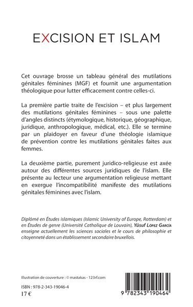 Excision et Islam, Pour une théologie de prévention contre les mutilations génitales féminines (9782343190464-back-cover)
