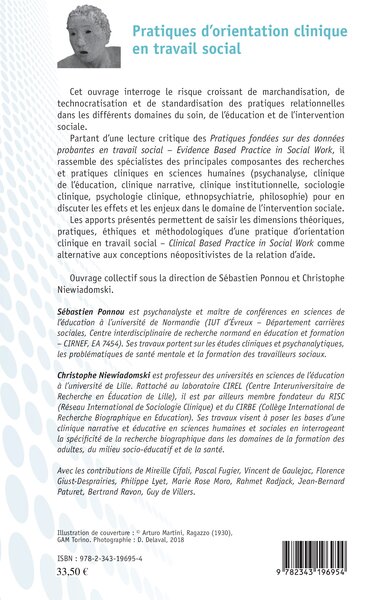 Pratiques d'orientation clinique en travail social, Sous la direction de Sébastien Ponnou & Chirstophe Niewiadomski (9782343196954-back-cover)