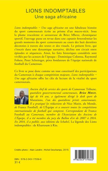 Lions indomptables Une saga africaine (9782343179360-back-cover)