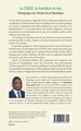 Le CNDD, la transition et moi, Témoignage d'un ministre de la République (9782343126791-back-cover)