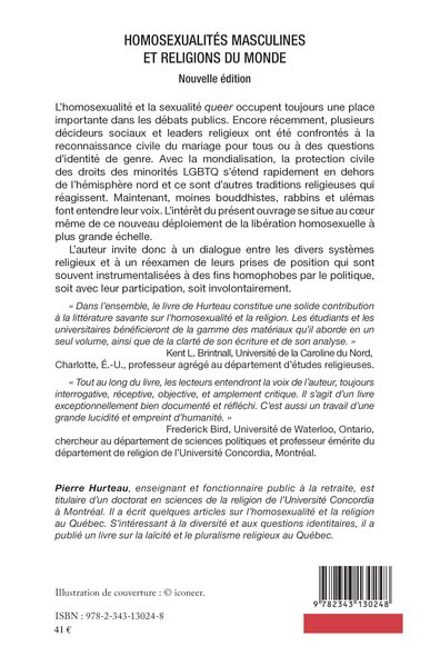 Homosexualités masculines et religions du monde, Nouvelle édition (9782343130248-back-cover)