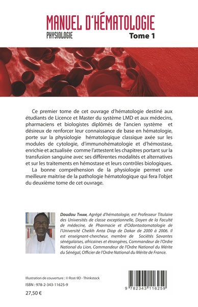 Manuel d'hématologie, Physiologie (9782343116259-back-cover)