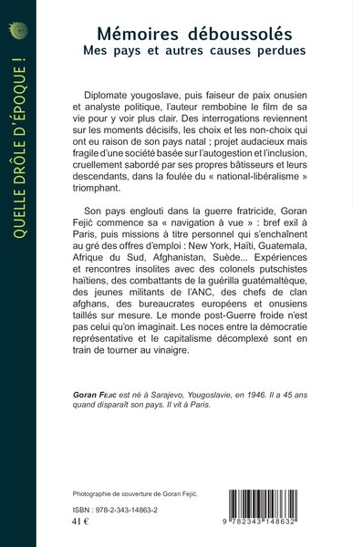 Mémoires déboussolés, Mes pays et autres causes perdues (9782343148632-back-cover)