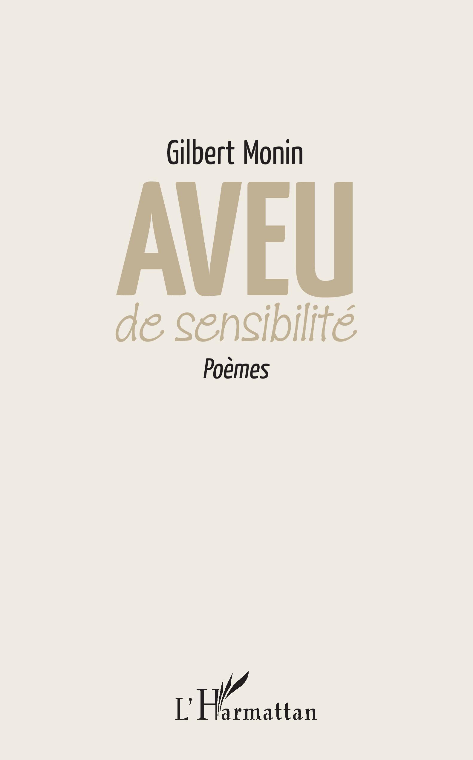 Aveu de sensibilité, Poèmes (9782343163154-front-cover)