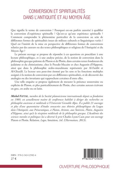 Conversion et spiritualités dans l'Antiquité et au Moyen Âge (9782343125824-back-cover)