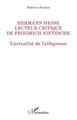 Hermann Hesse lecteur de Friedrich Nietzsche, L'actualité de l'allégresse (9782343169859-front-cover)