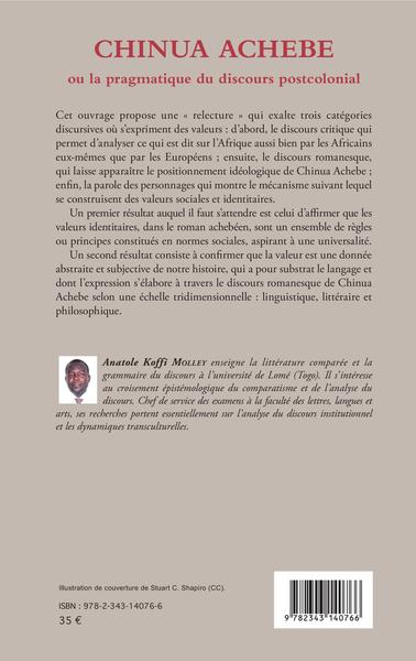 Chinua Achebe ou la pragmatique du discours postcolonial (9782343140766-back-cover)