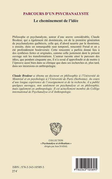 Parcours d'un psychanalyste, Le cheminement de l'idée (9782343105895-back-cover)