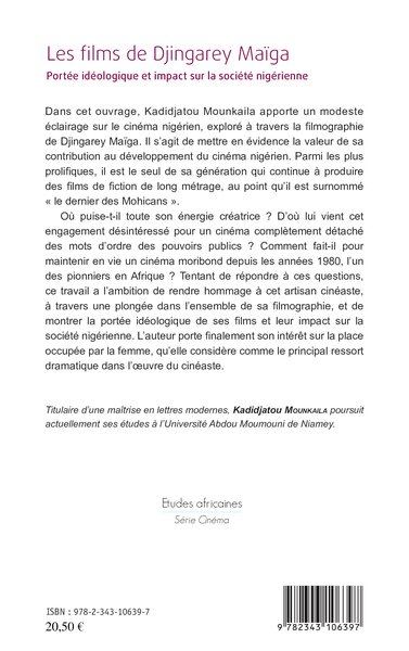 Les films de Djingarey Maïga, Portée idéologique et impact sur la société nigérienne (9782343106397-back-cover)