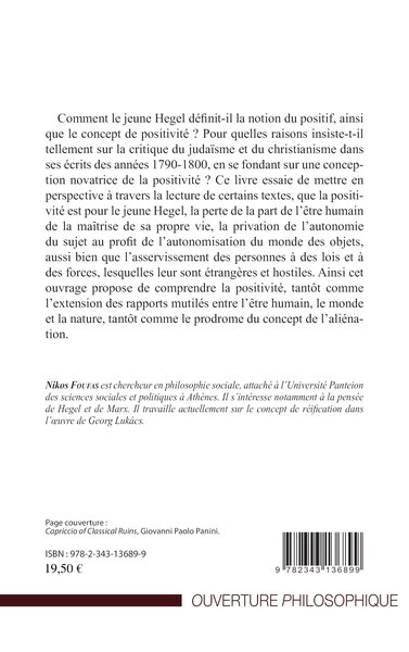 Critique de la positivité chez le jeune Hegel (9782343136899-back-cover)