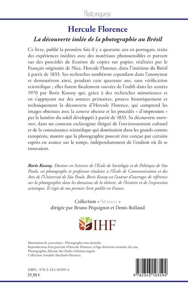 Hercule Florence, La découverte isolée de la photographie au Brésil (9782343103594-back-cover)