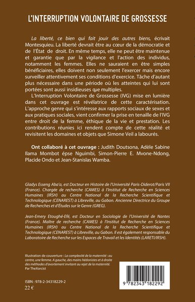 L'interruption volontaire de grossesse, La société gabonaise au miroir de la loi Veil (9782343182292-back-cover)