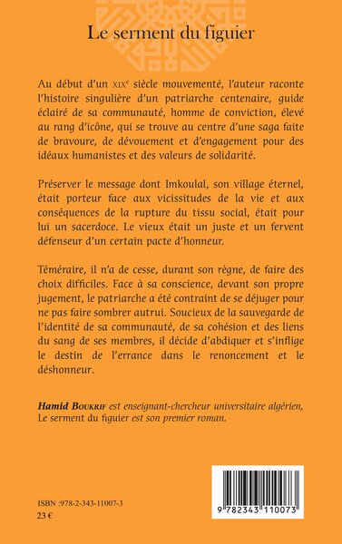 Le serment du figuier, Roman (9782343110073-back-cover)