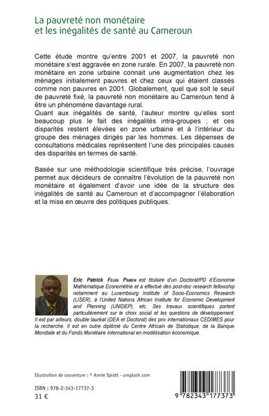 La pauvreté non monétaire et les inégalités de santé au Cameroun (9782343177373-back-cover)