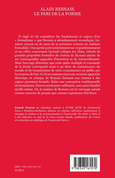 Alain Resnais, le pari de la forme (9782343161570-back-cover)