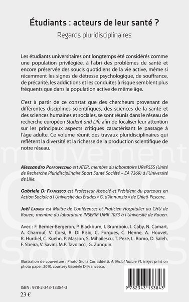 Étudiants : acteurs de leur santé ?, Regards pluridisciplinaires (9782343133843-back-cover)