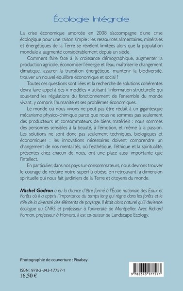 Ecologie intégrale, Nouvelle édition (9782343177571-back-cover)