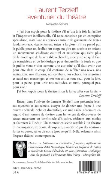 Laurent Terzieff aventurier du théâtre, Nouvelle édition (9782343168777-back-cover)