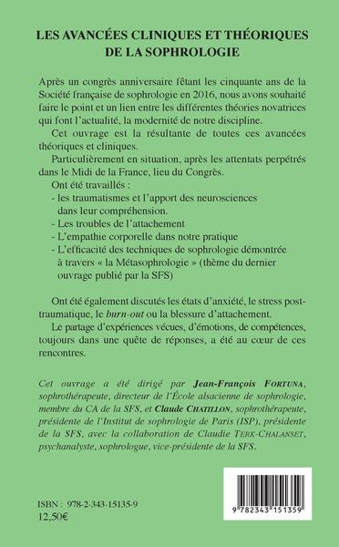 Les avancées cliniques et théoriques de la sophrologie (9782343151359-back-cover)