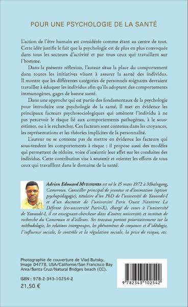 Pour une psychologie de la santé, Une approche psychosociale (9782343102542-back-cover)