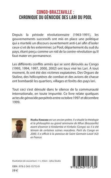 Congo-Brazzaville : chronique du génocide des Lari du Pool (9782343157139-back-cover)