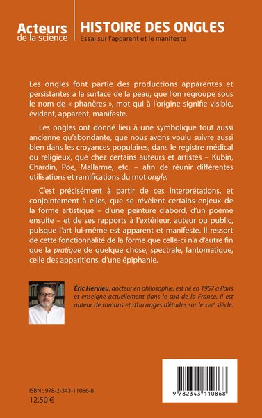 Histoire des ongles, Essai sur l'apparent et le manifeste (9782343110868-back-cover)