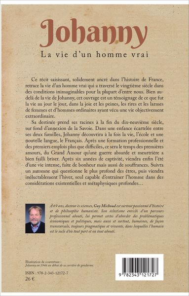 Johanny, La vie d'un homme vrai (9782343121727-back-cover)