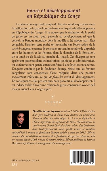 Genre et développement en République du Congo, Promouvoir l'égalité homme-femme au profit de la croissance (9782343102795-back-cover)