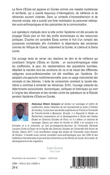L'énigme d'Ebola en Guinée, Une étude socio-anthropologique des réticences (9782343192994-back-cover)