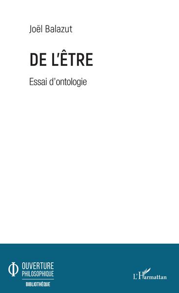 De l'Être, Essai d'ontologie (9782343194912-front-cover)
