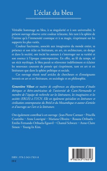 L'Éclat du bleu, Nuance et essence du bleu en littérature, en art et dans la société contemporaine (9782343178318-back-cover)