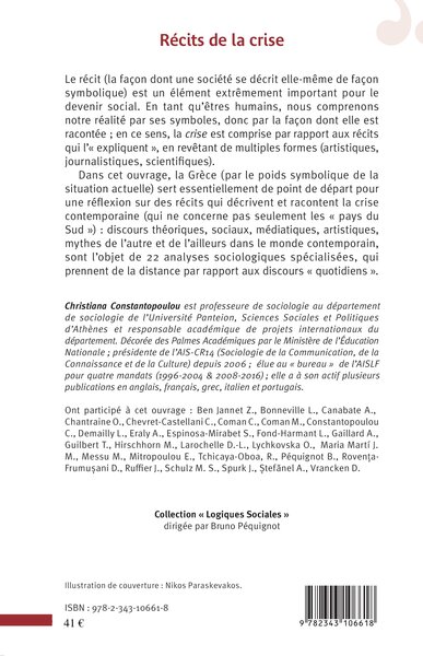 Récits de la crise, Mythes et réalités de la société contemporaine (9782343106618-back-cover)