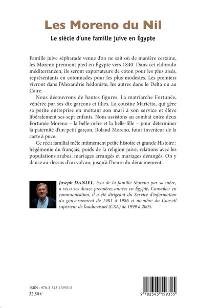Les Moreno du Nil, Le siècle d'une famille juive en Egypte - Récit (9782343159355-back-cover)