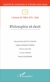 Cahiers de l'IREA, Philosophie et droit, Cahiers de l'IREA N°8-2016 (9782343111360-front-cover)