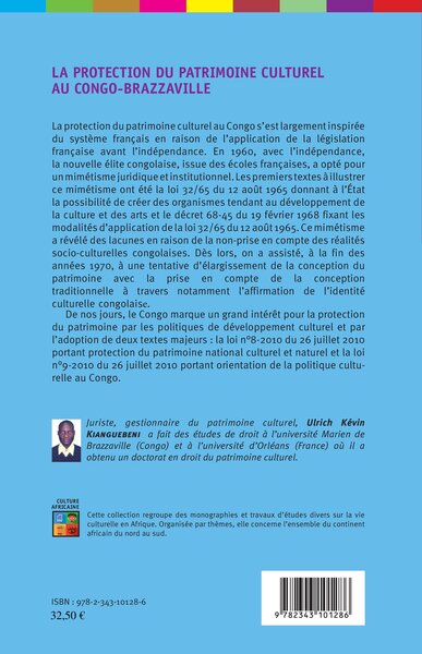 La protection du patrimoine culturel au Congo-Brazzaville (9782343101286-back-cover)