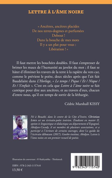 Lettre à l'âme noire, Poésie (9782343115740-back-cover)