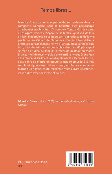 Temps libres..., Roman autobiographique (9782343111520-back-cover)