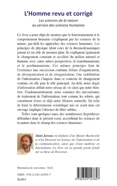 L'homme revu et corrigé, Les sciences de la nature au service des sciences humaines - Essai (9782343147857-back-cover)