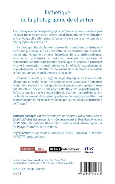 Esthétique de la photographie de chantier (9782343130675-back-cover)