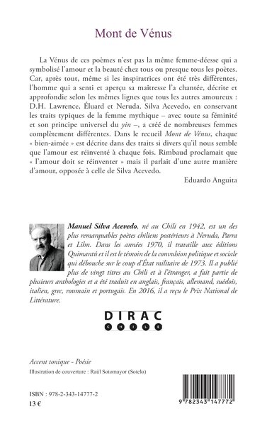 Mont de Vénus, édition bilingue - Traduction par Patricio Garcia, Emilie Grosset et Sébastian Léon (9782343147772-back-cover)