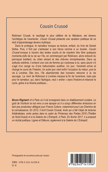 Cousin Crusoé, Variations poétiques (9782343141596-back-cover)