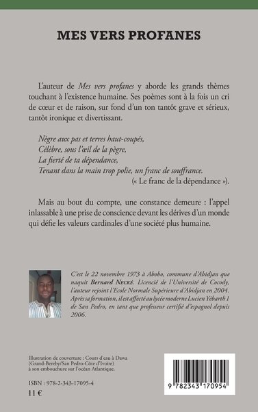 Mes vers profanes, Poèmes (9782343170954-back-cover)