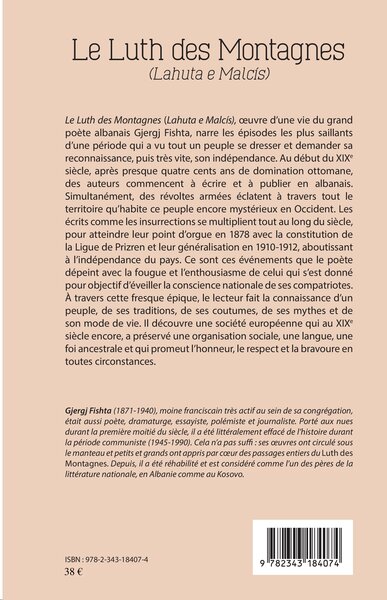 Le Luth des montagnes, Une épopée albanaise (9782343184074-back-cover)