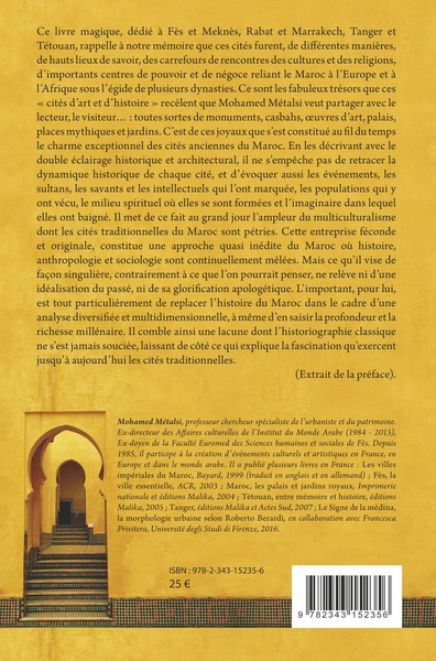 Maroc, cités d'art, cités d'histoire (9782343152356-back-cover)