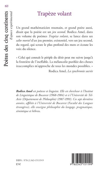 Trapèze volant, Préface d'Anne de Commines (9782343151199-back-cover)
