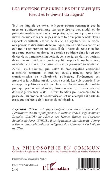 Les fictions freudiennes du politique, Freud et le travail du négatif (9782343148960-back-cover)