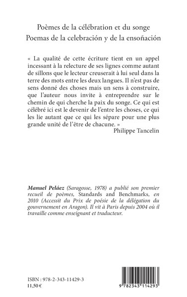 Poèmes de la célébration et du songe, Poemas de la celebración y de la ensoñación - Bilingue français - espagnol (9782343114293-back-cover)