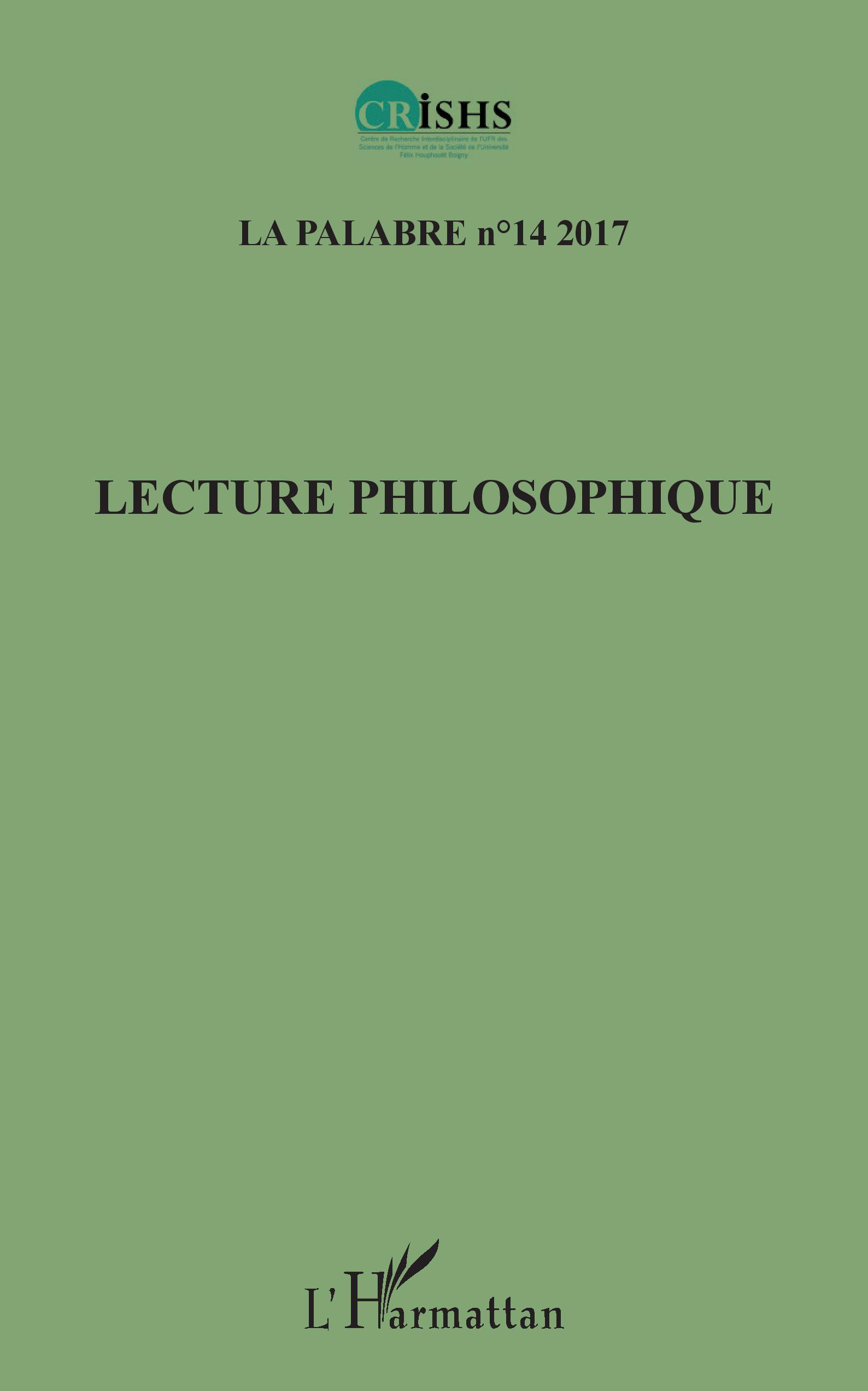 Lecture philosophique (9782343134420-front-cover)