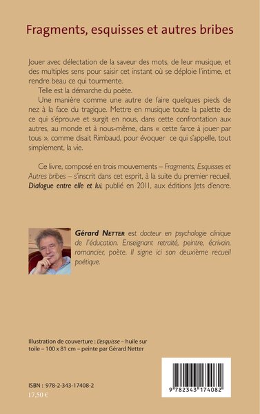 Fragments, esquisses et autres bribes, Poésie (9782343174082-back-cover)