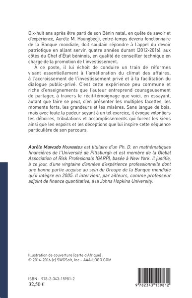 L'audace de réformer, Plaidoyer pour une transformation économique de l'Afrique face aux Agendas 2030 et 2063 (9782343159812-back-cover)